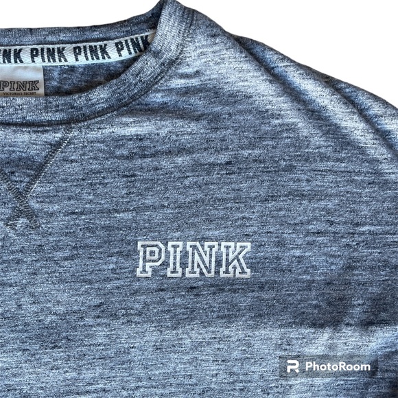 VS PINK Gray Long Sleeve Campus Pullover - Picture 3 of 5